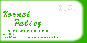 kornel palicz business card